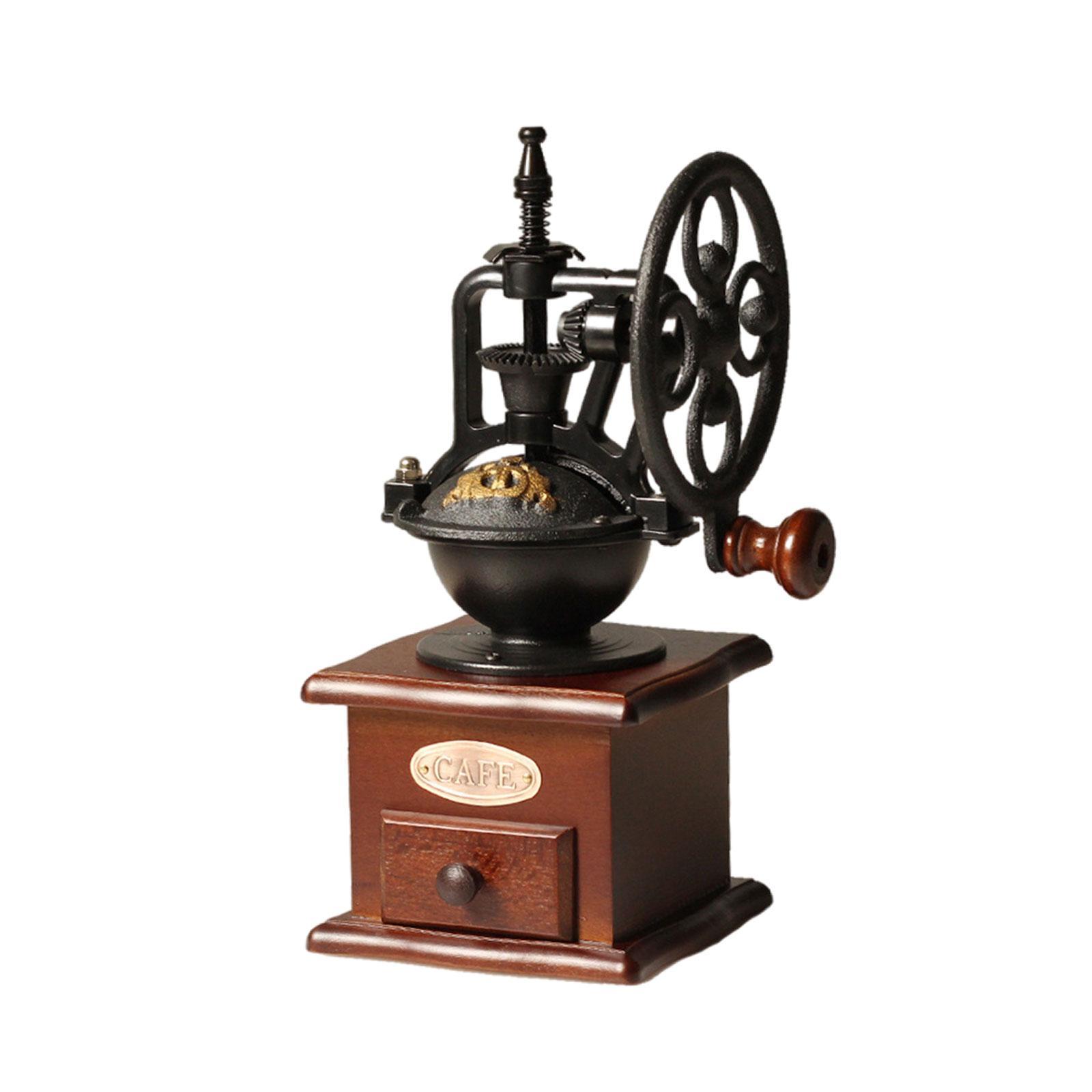 Burr Hand Grinder - Hand Crank Coffee Grinder Retro Wooden