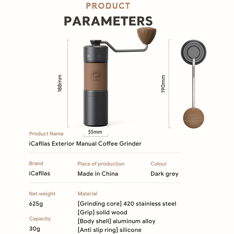 icafilas Manual Coffee Grinder - đánh giá và giá Burr Hand Grinder